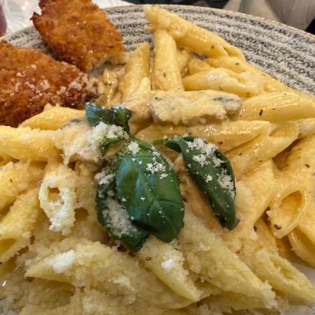 Creamy Pastas served at Papillon café and restaurant Birmingham
